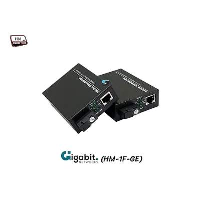 Gigabit Fiber Media Converter SM BIDI (10/100/1000) 3KM รุ่น HM-1F-GE (พร้อมอะแดปเตอร์)