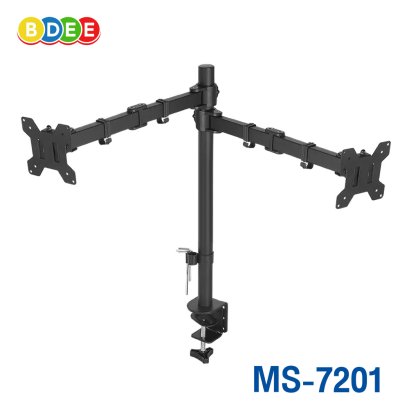 ขาตั้งจอมอนิเตอร์ 2 จอ BDEE รุ่น MS-7201 (แขนต่างระดับ, เสา 73 ซ.ม.) แบบยึดขอบโต๊ะ (รองรับจอมอนิเตอร์ขนาด 13-32 นิ้ว)