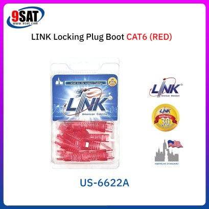 PLUG BOOTS RJ45 CAT6 ยี่ห้อ LINK รุ่น US-6622A สีแดง (1 แพ็ค/10 ตัว)