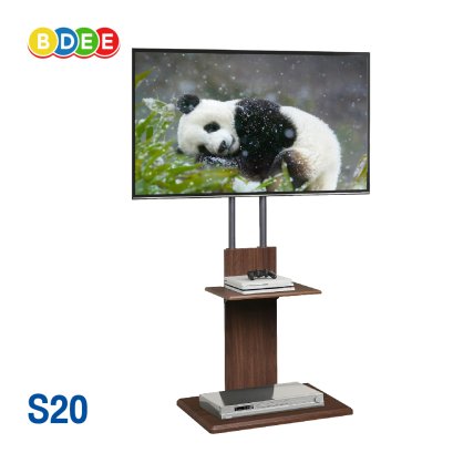 ขาตั้งทีวี แบบมีล้อเลื่อน รุ่นวางชิดผนัง BDEE รุ่น S20 สำหรับทีวี 32-65 นิ้ว (สีวอลนัท)