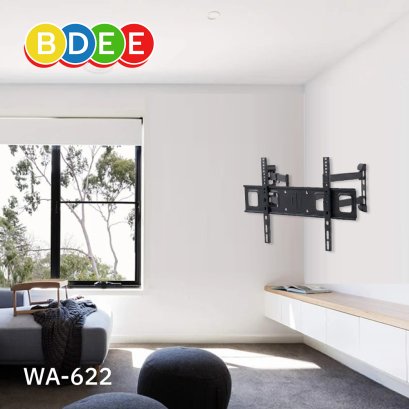 ขาแขวนทีวี ขนาด 32-75 นิ้ว BDEE รุ่น WA-622 แขนคู่ (ติดผนังแบบ 2 แขนอิสระ) (ปรับก้มเงยได้)