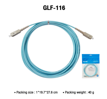 GLINK สาย FIBER OPTIC PATCH CORD (SC/UPC-SC/UPC) SX/MM/OM3 รุ่น GLF-115 (5m.)