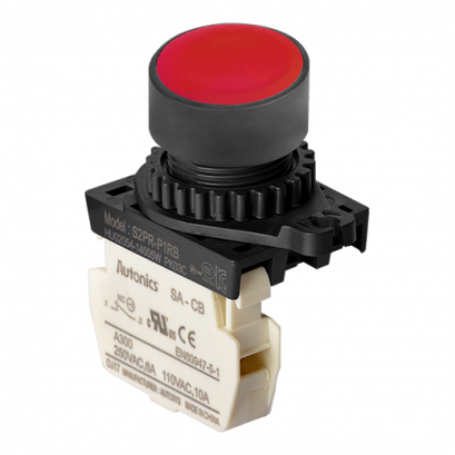 สวิทช์ปุ่มกด dia 22mm S2PR-P1RB (RED NC)