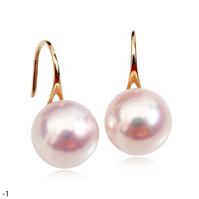Approx. 8.0 - 8.5 mm, Akoya Pearl, Fish Hooks Spoon Earrings