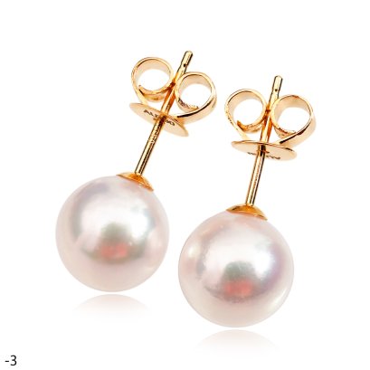 Approx. 8.0 - 8.5 mm, Akoya Pearl, Stud Earrings