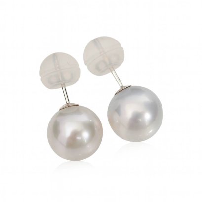 Approx. 10.0 mm, White South Sea Pearl, Stud Earrings
