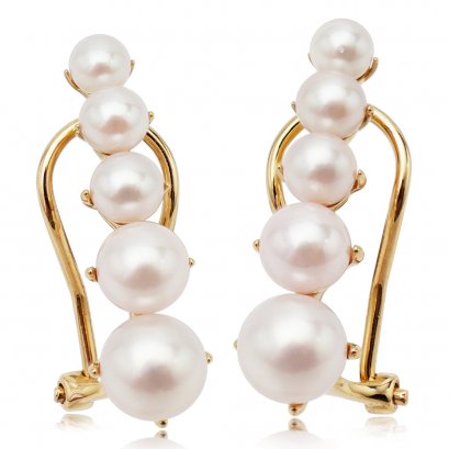 3.0 - 5.0 mm, Akoya Pearl, Ascending Pearl Earrings