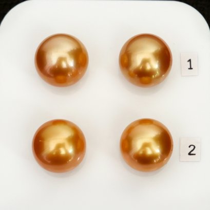 Approx. 12.0 mm, Gold South Sea Pearl, Pair Pearl