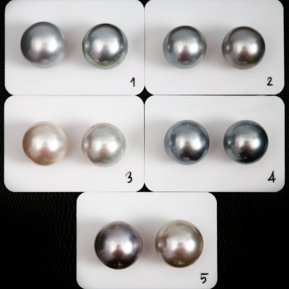 Approx. 15.0 - 16.0 mm, Tahitian Pearl, Pair Pearl