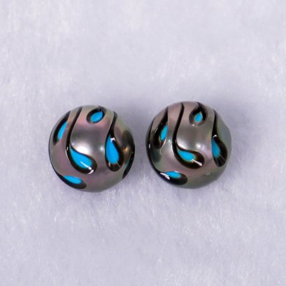 Approx. 12.10 mm - 12.30 mm, Galatea Pearl, Pair Loose Pearls