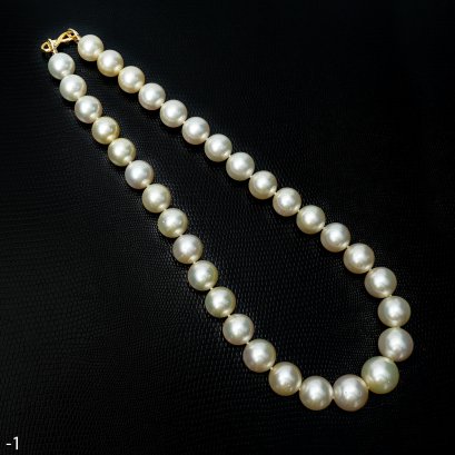 Approx. 12.18 - 14.80 mm, Noble Champagne Lot, Gold South Sea Pearl, Graduated Pearl Necklace