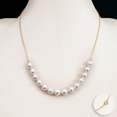 Approx. 8.0 mm, Akoya Pearl, Pearl Chain Necklace