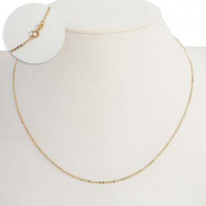 18K Gold, Cable Chain with Spring Ring Clasp