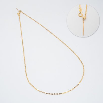 18K Gold, Cable Chain with Spring Ring Clasp