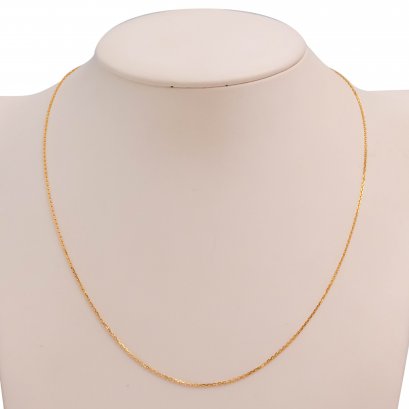 18K Gold, Flat Cable Chain Necklace