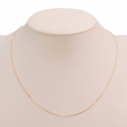 18K Gold, Needle Flat Cable Chain Necklace