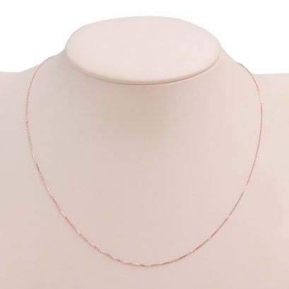 18K Gold, Needle Flat Cable Chain Necklace