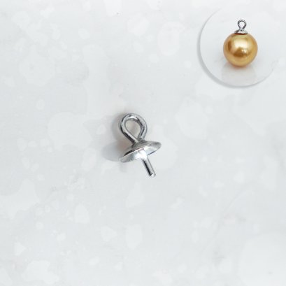 925 Sterling Silver, Pearl Drop (Plain Cap) Setting