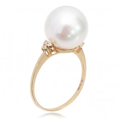 11.8 mm Aurora Phoenix South Sea Pearl Diamond Ring