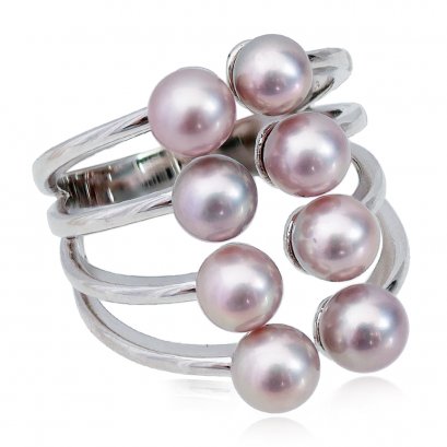 4.5 mm Freshwater Pearl Row Pearl Open Ring
