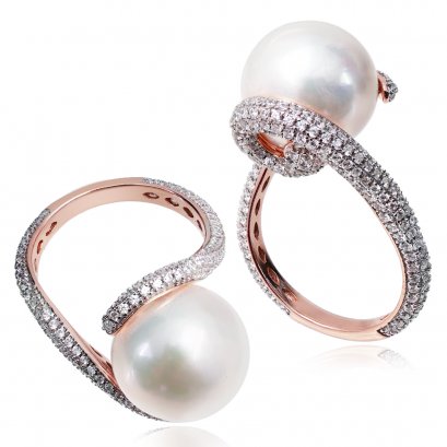 12.0-12.5 mm Edison Pearl Solitaire Spiral Ring