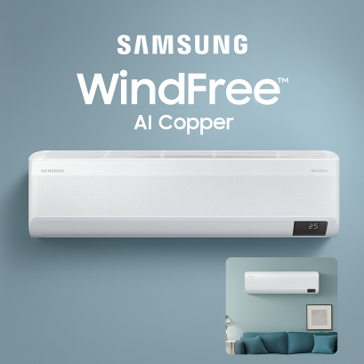 Samsung AI WindFree™ Copper แอร์เย็นเร็ว เงียบ ประหยัดไฟ