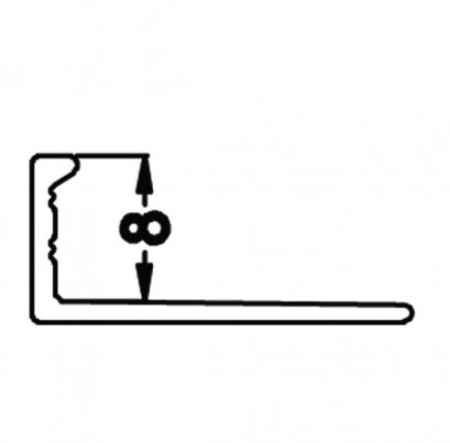 Aluminium Round Trim 8 mm., 2 Meters