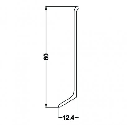 Aluminium Self Adhesive Skirting 60 mm., 2 Meters