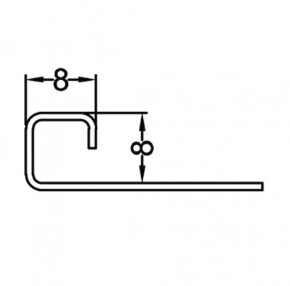 Stainless Steel Square Trim 8 mm., 2.5 Meters
