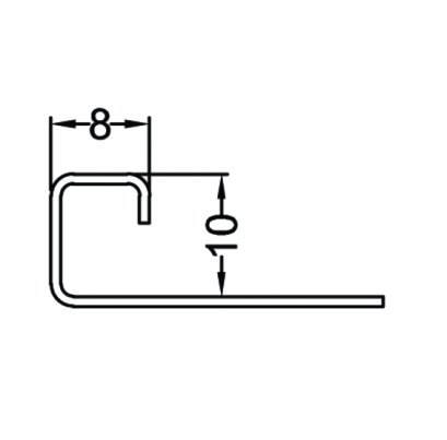 Stainless Steel Square Trim 10 mm., 2.5 Meters