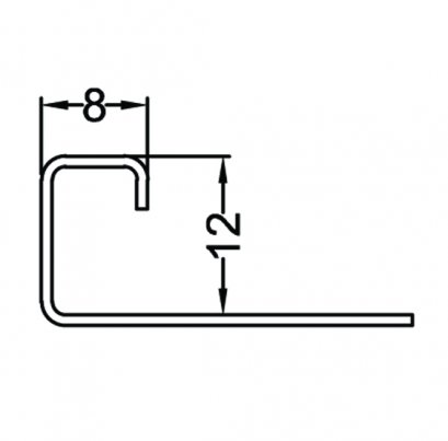 Stainless Steel Square Trim 12 mm., 2.5 Meters