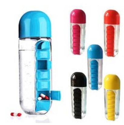 กระบอกน้ำพร้อมที่ใส่ยา/อาหารเสริม