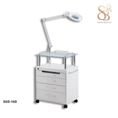 ชั้นวาง พร้อมโคมไฟและลิ้นชัก