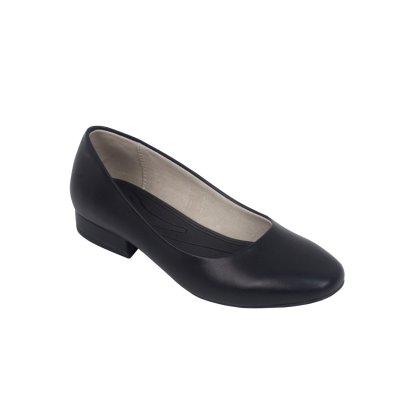 Black Basic Casual Low Heel
