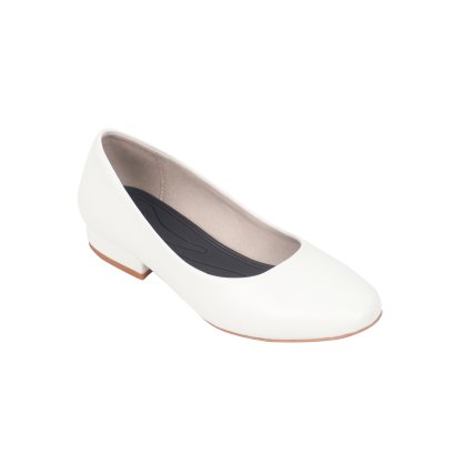 White Basic Casual Low Heel