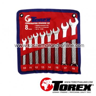 TPQ-TRCBS8 (10-19 มม.) ประแจแหวนข้างปากตายชุด 8 ตัว TOREX