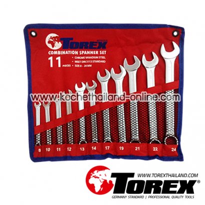 TPQ-TRCBS11 (8-24 มม.) ประแจแหวนข้างปากตายชุด 11 ตัว TOREX