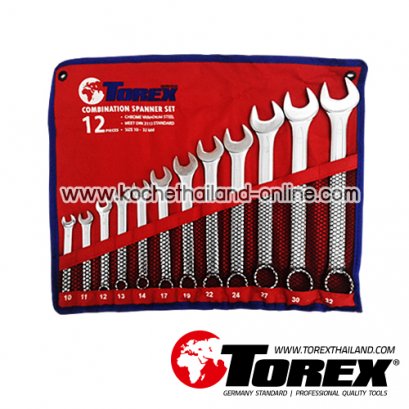 TPQ-TRCBS12 (10-32 มม.) ประแจแหวนข้างปากตายชุด 12 ตัว TOREX