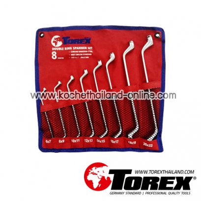 TPQ-TRDRS8 (6-22 มม.) ประแจแหวนชุด 8 ตัว TOREX