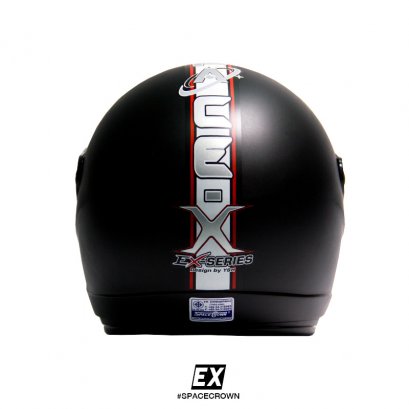 หมวกกันน็อคสเปซคราวน์ เปิดหน้า EX สีดำด้าน