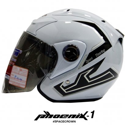 หมวกกันน็อคสเปซคราวน์ เปิดหน้า Phoenix-1 สีขาว