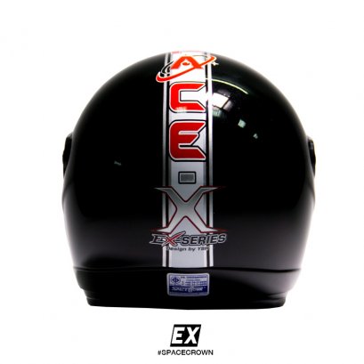 หมวกกันน็อคสเปซคราวน์ เปิดหน้า EX สีดำ