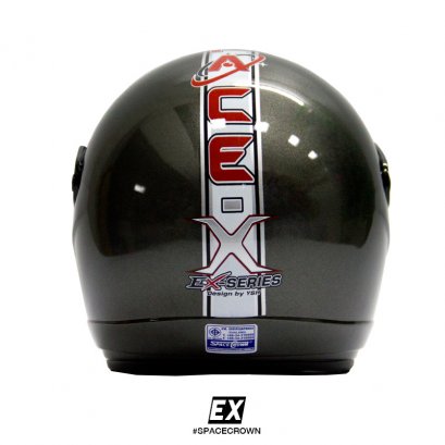 หมวกกันน็อคสเปซคราวน์ เปิดหน้า EX สีเทา