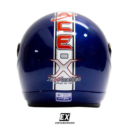 หมวกกันน็อคสเปซคราวน์ เปิดหน้า EX สีน้ำเงิน