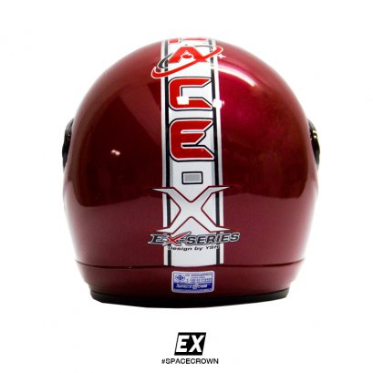 หมวกกันน็อคสเปซคราวน์ เปิดหน้า EX สีแดง