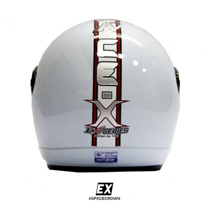 หมวกกันน็อคสเปซคราวน์ เปิดหน้า EX สีขาว