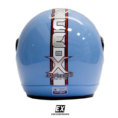 หมวกกันน็อคสเปซคราวน์ เปิดหน้า EX สีฟ้า