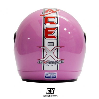 หมวกกันน็อคสเปซคราวน์ เปิดหน้า EX สีชมพู