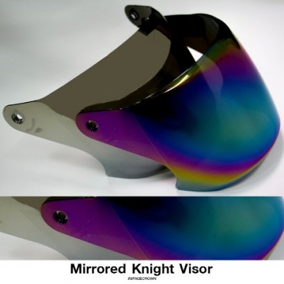 ชิลด์/หน้าแว่นอะไหล่ หมวกกันน็อค สีปรอทเงิน-ปรอทรุ้ง รุ่น Knight