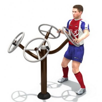 อุปกรณ์ล้อหมุนบริหารแขนคู่-เครื่องออกกำลังกายกลางแจ้ง